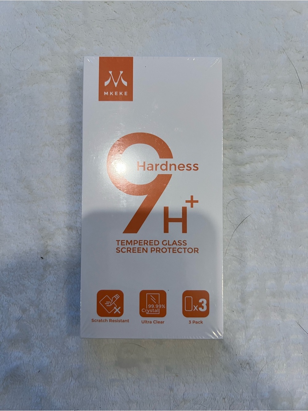 MKEKE 9H Tempered Glass Screen Protector IPhone 17 Pro - White & Orange